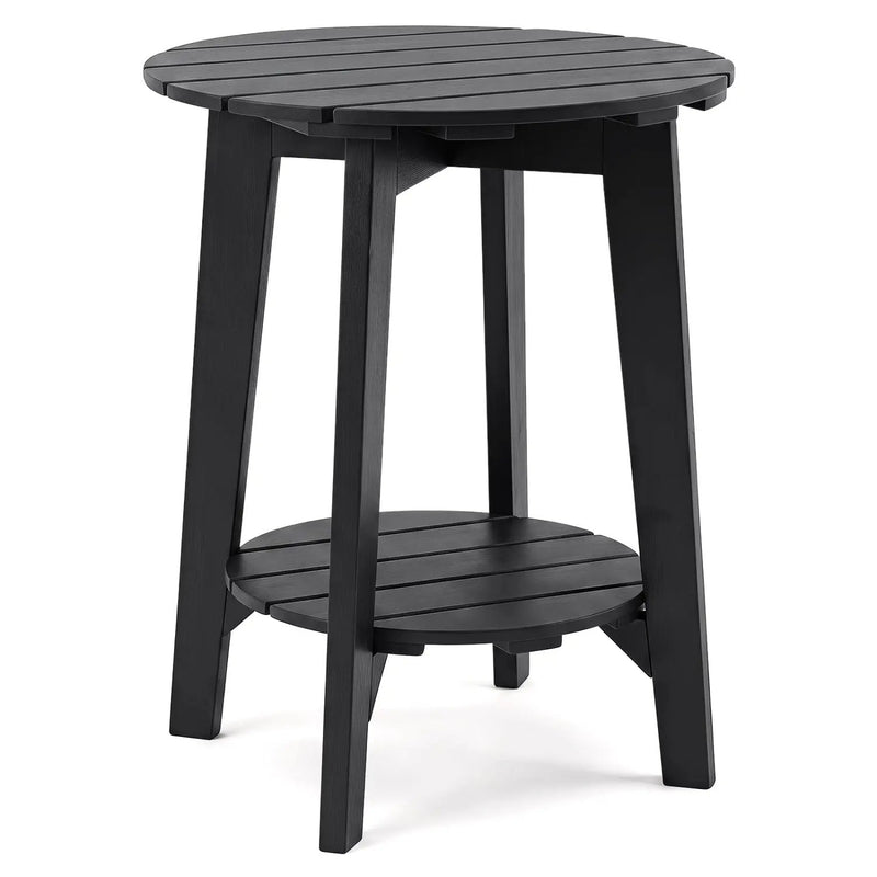 Eucalyptus Wood Outdoor Side Table with Storage Shelf by DirectDeals