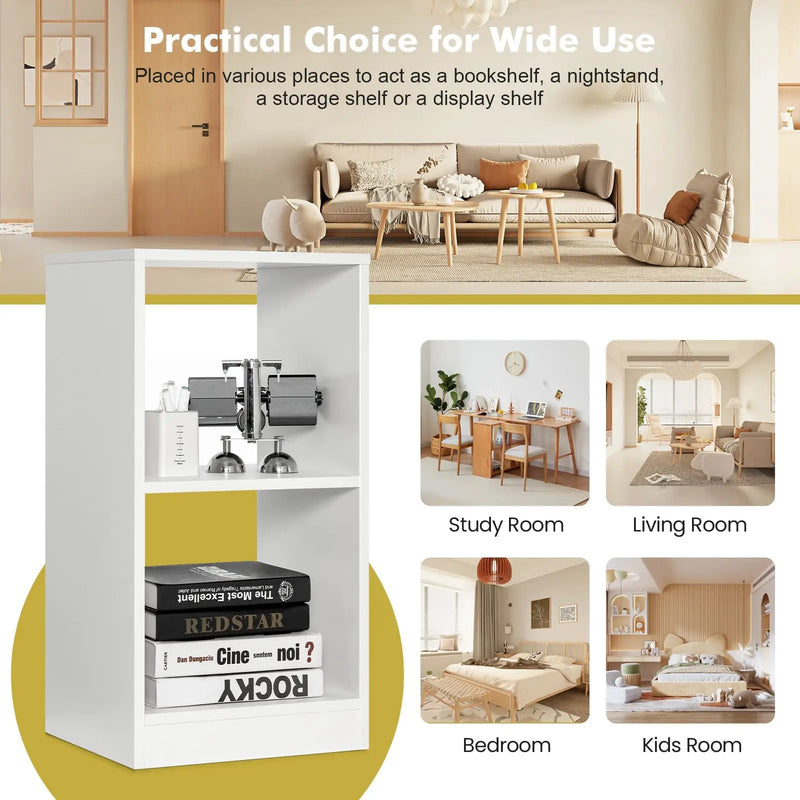 2 Pieces 2-tier Bookcase Set with Anti-toppling Device by DirectDeals
