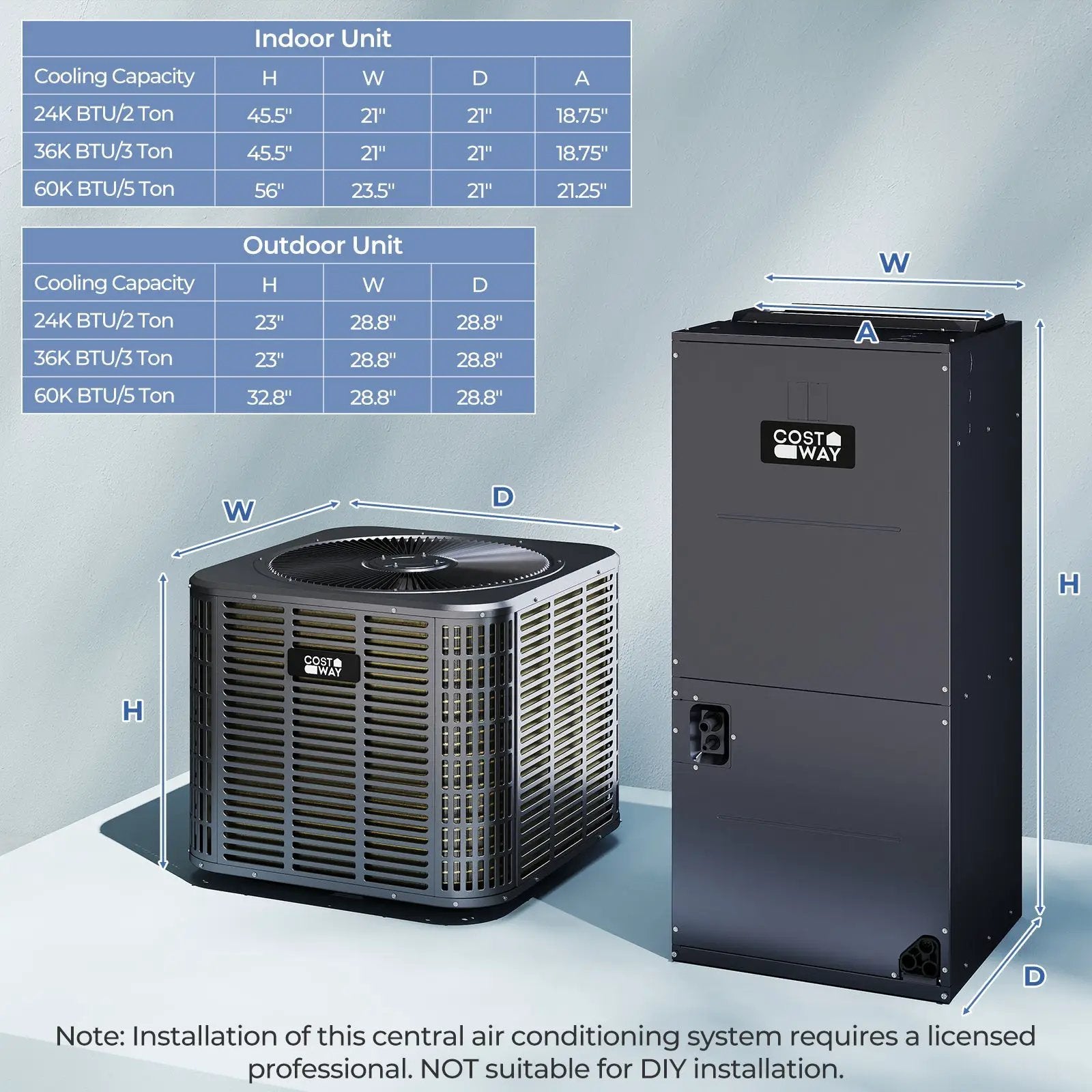 2 Ton 18 SEER2 Central Air Conditioner Heat Pump System with Multi-Position Air Handler Unit by DirectDeals
