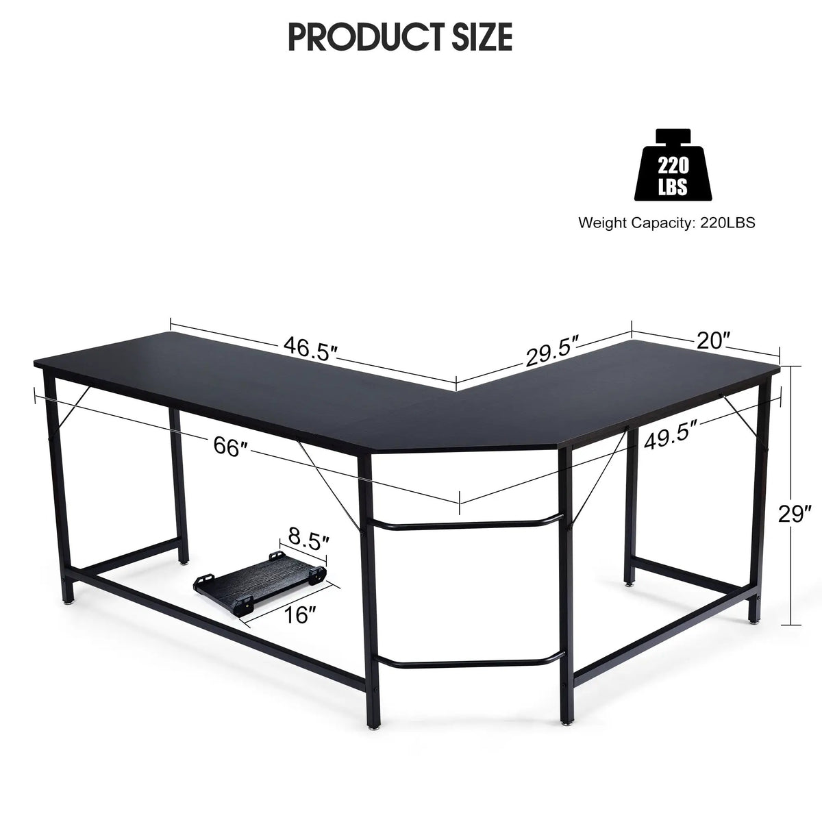 L Shaped Desk Corner Computer Desk PC Laptop Gaming Table Workstation, photo 10 of 24