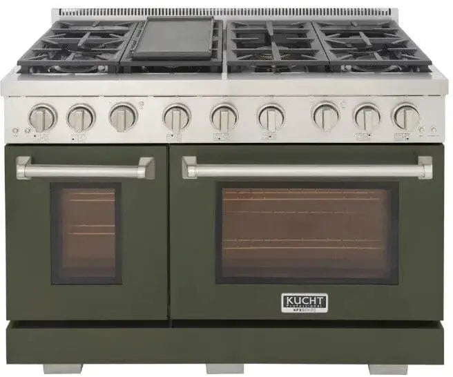 Kucht 48" Freestanding Professional Gas Range Liquid Propane KFX4800X/LP-G by Farmhouse Kitchen and Bath