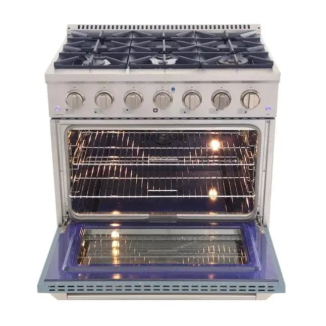 Kucht 36” Pro-Style Kitchen Dual Fuel Range - KDF362/LP-LB by Farmhouse Kitchen and Bath
