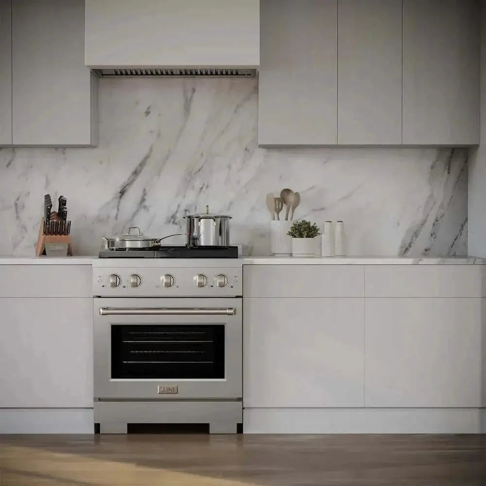 ZLINE 30"Gas Range, Convection Gas Oven , DuraSnow® Stainless Steel, SGRS-30 by Farmhouse Kitchen and Bath
