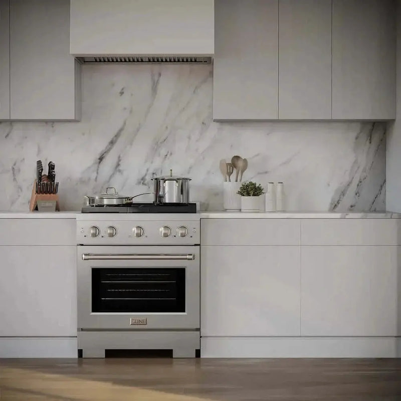 ZLINE 30"Gas Range, Convection Gas Oven , DuraSnow® Stainless Steel, SGRS-30 by Farmhouse Kitchen and Bath
