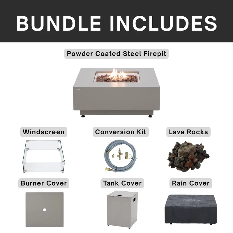 Propane Fire Pit Table Outdoor 50,000 BTU Firepits for Outside CSA Certified by EnvelorHome