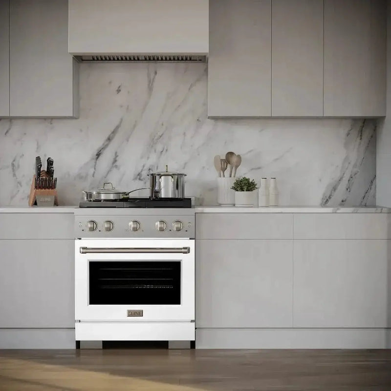 ZLINE 30"Paramount Dual Fuel Range Stainless Steel, White Matte, SDR-WM-30 by Farmhouse Kitchen and Bath