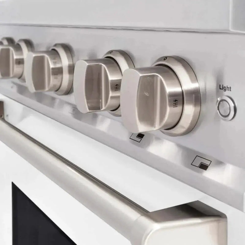ZLINE 30" Dual Fuel Range, Gas Cooktop, Electric Convection Oven Stainless Steel, White Matte Door CDR-WM-30 by Farmhouse Kitchen and Bath