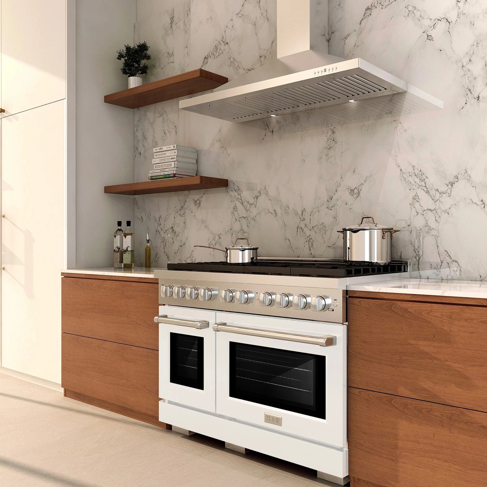ZLINE 48"Paramount Dual Fuel Range Stainless Steel, White Matte, SDR-WM-48 by Farmhouse Kitchen and Bath