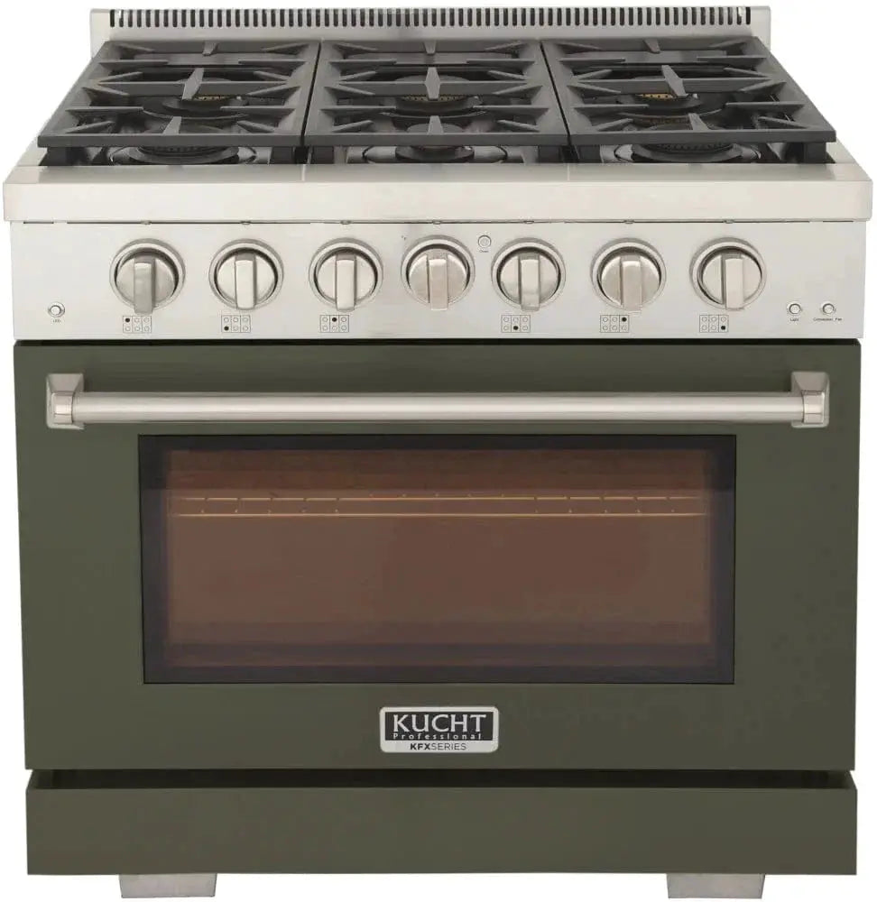 Kucht 36" Freestanding Professional Gas Range KFX3600X-G by Farmhouse Kitchen and Bath