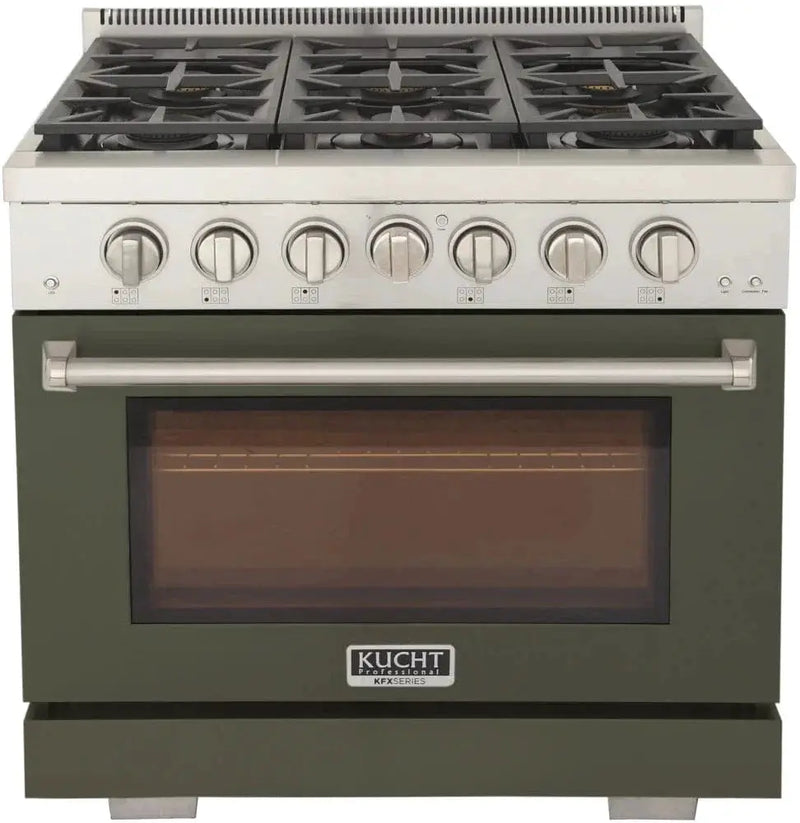 Kucht 36" Freestanding Professional Gas Range KFX3600X-G by Farmhouse Kitchen and Bath