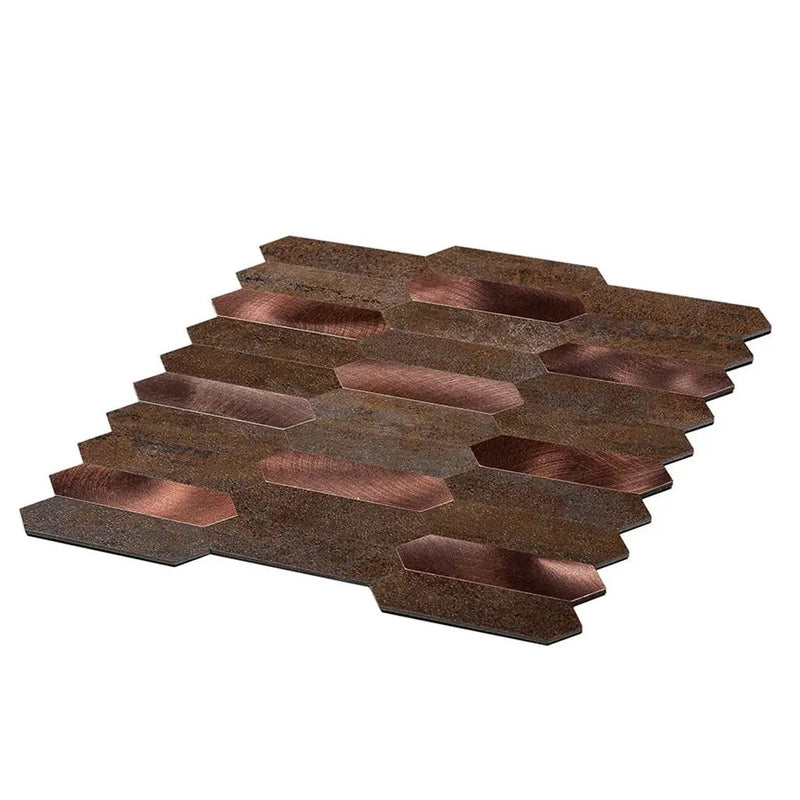 Copper 12x12 Honed Brick PVC Peel & Stick Tile (10 pack, 10 sq ft/case) by Apollo Tile