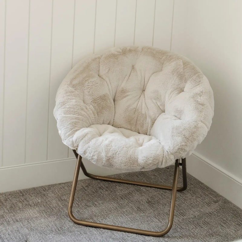 Saucer Chair Kids Chair with Faux Fur Cover by HouseOfZazla
