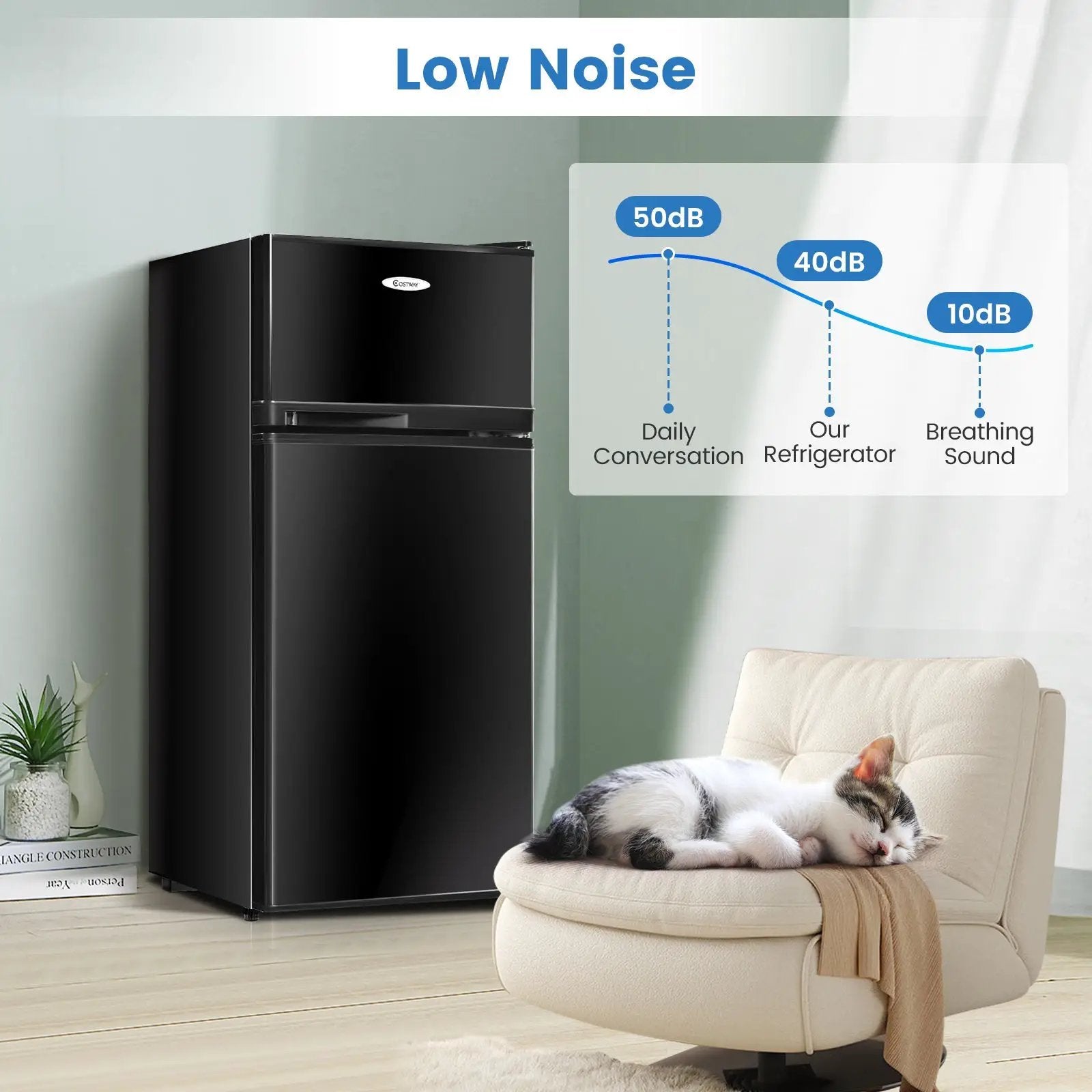 2 Doors Cold-rolled Sheet Compact Refrigerator by DirectDeals