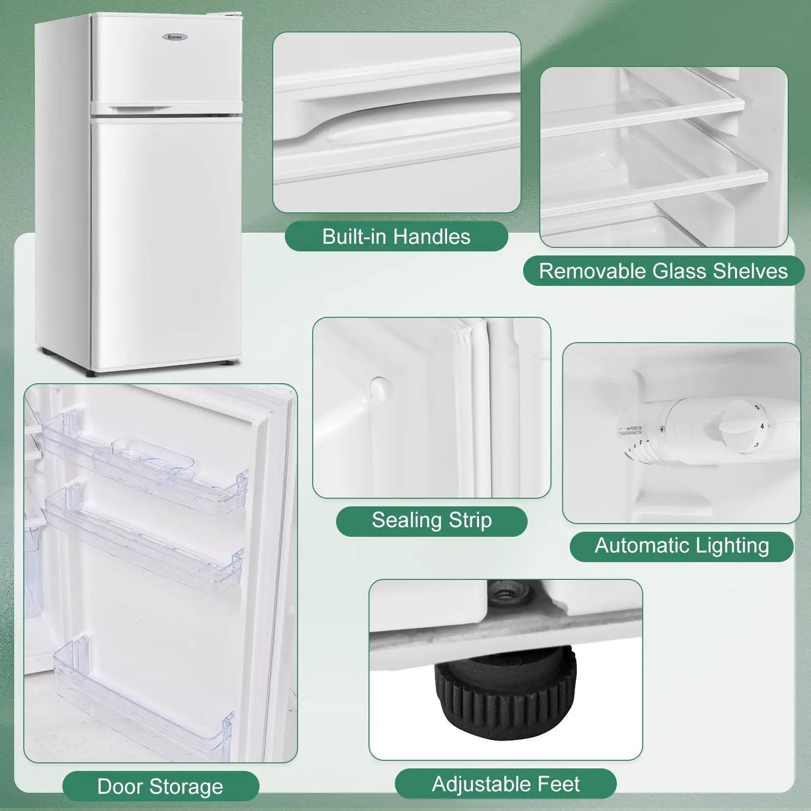 2 Doors Cold-rolled Sheet Compact Refrigerator by DirectDeals