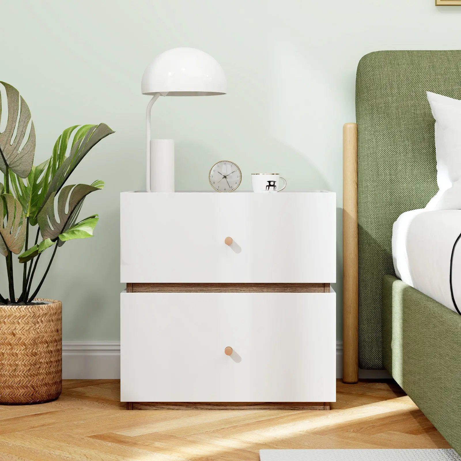2-Drawer Modern Nightstand with Storage for Living Room Bedroom by DirectDeals