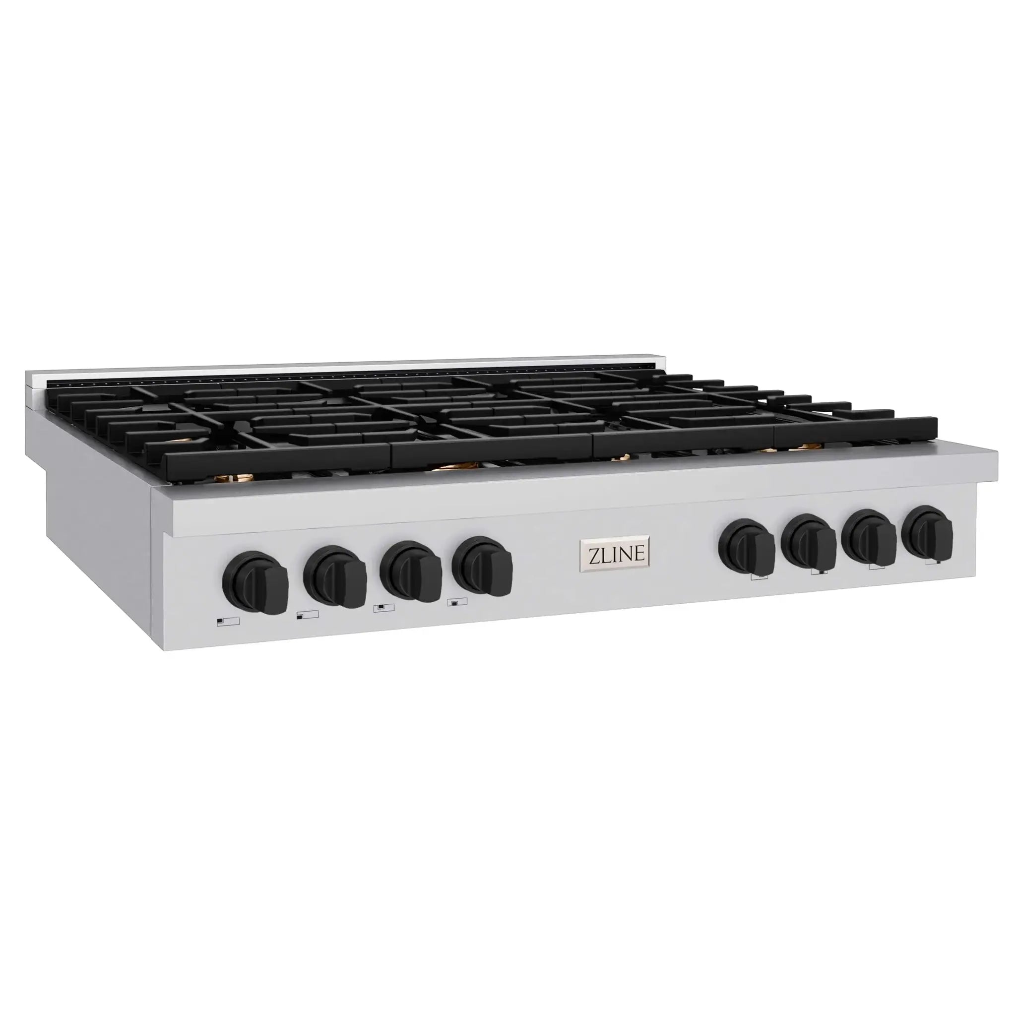 ZLINE 48" Paramount Gas Rangetop Stainless Steel Matte Black SRTZ-48-MB by Farmhouse Kitchen and Bath