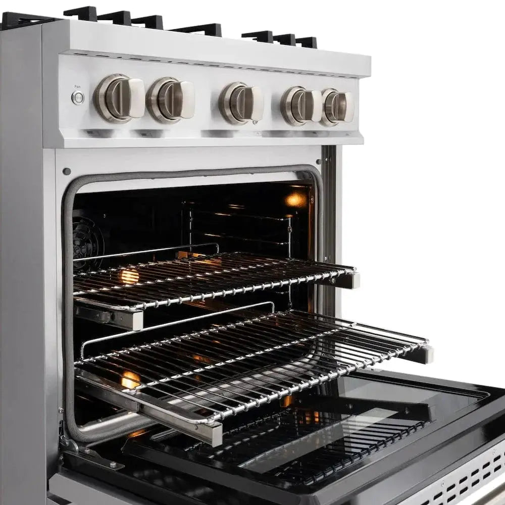 ZLINE 30" Dual Fuel Range, Gas Cooktop, Electric Convection Oven Stainless Steel, CDR30 by Farmhouse Kitchen and Bath