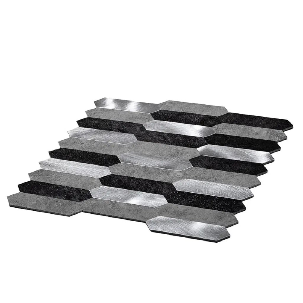 Gray 12x12 Honed Brick PVC Peel & Stick Tile (10 pack, 10 sq ft/case) by Apollo Tile