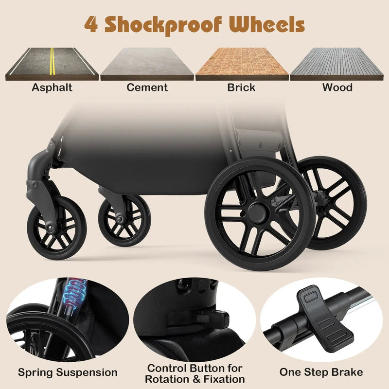 2-in-1 Baby Stroller with Bassinet Mode and Reversible Seat by DirectDeals