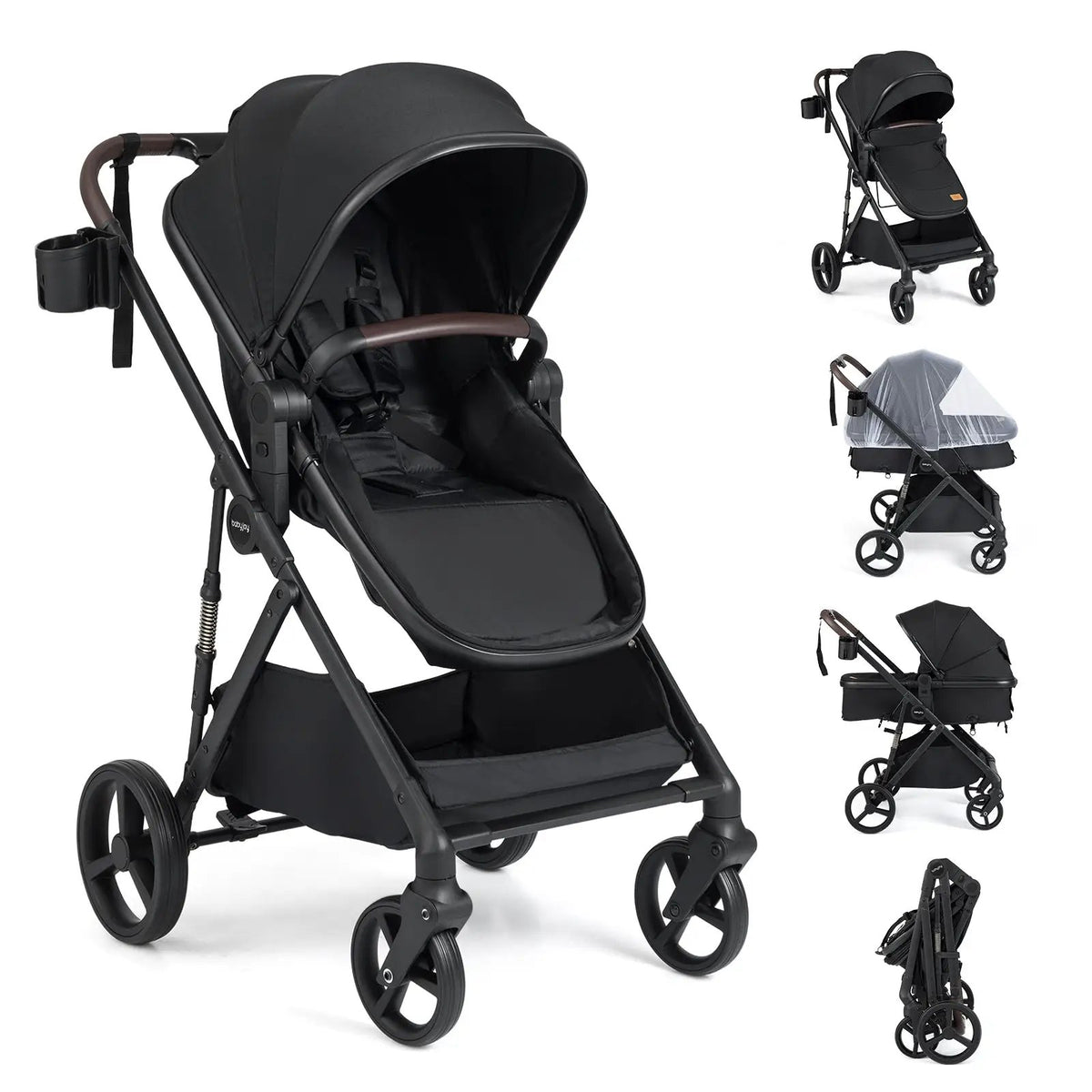2 in 1 Baby Stroller with Bassinet Mode High Landscape with Reversible Seat and Canopy, photo 12 of 16