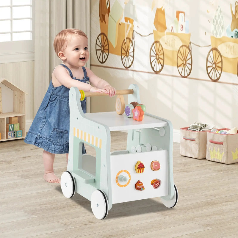 2-in-1 Baby Walker with Storage and Ice Creams for 1+ Years Old by DirectDeals