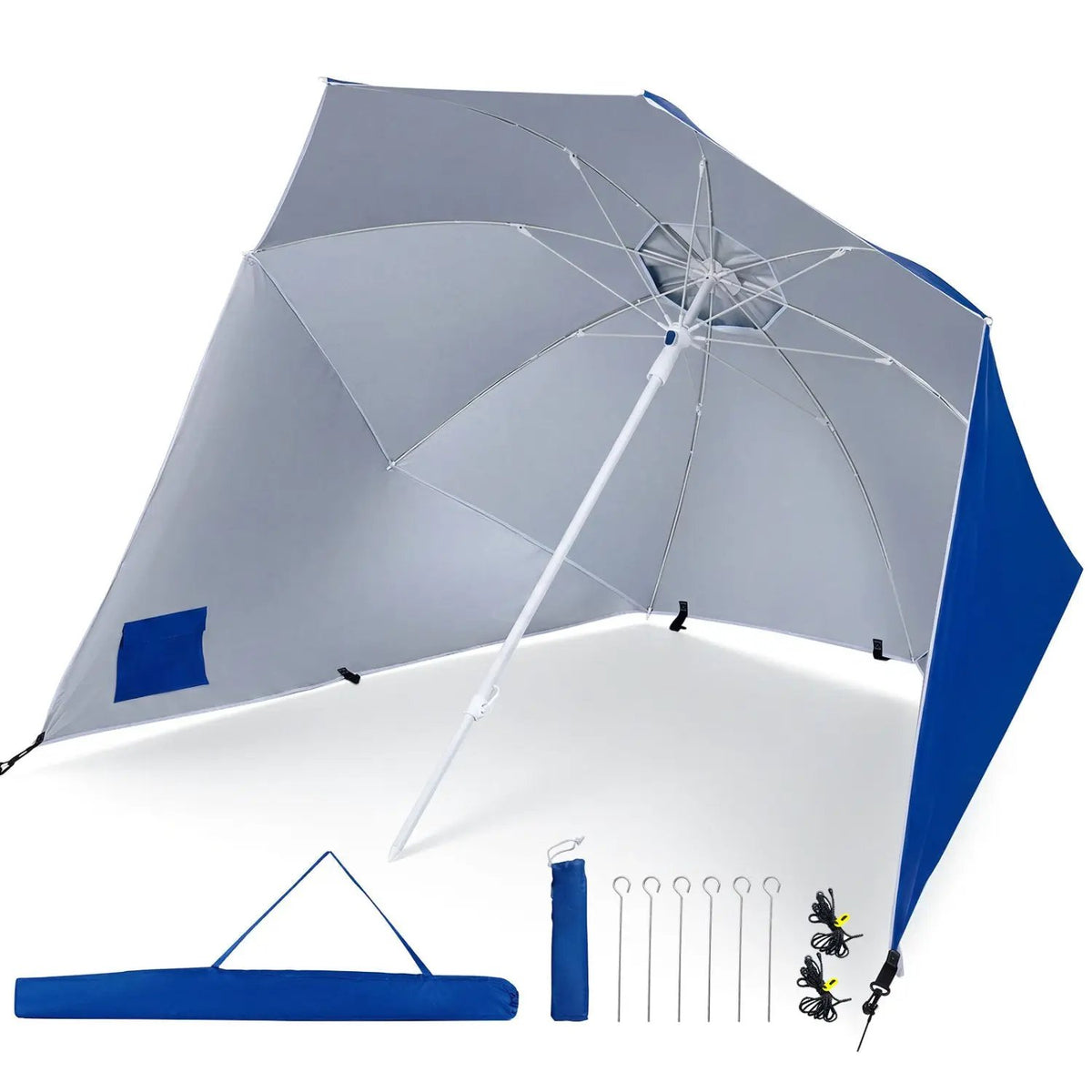 Beach Shelter Umbrella with Side Panels UPF 50+ 6.5 ft, photo 11 of 16