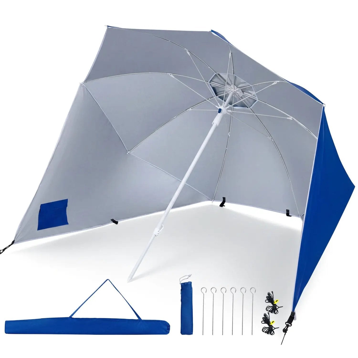Beach Shelter Umbrella with Side Panels UPF 50+ 6.5 ft by DirectDeals