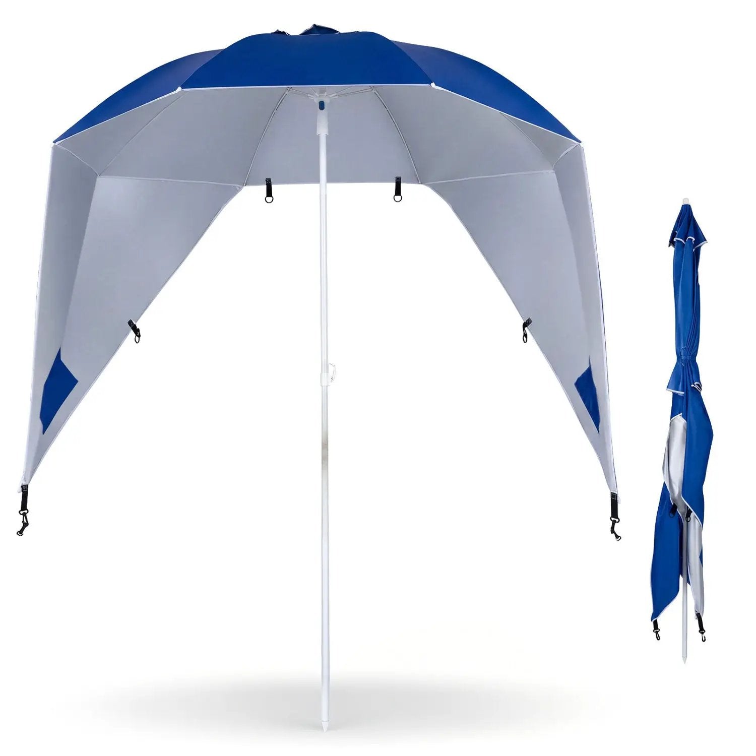 Beach Shelter Umbrella with Side Panels UPF 50+ 6.5 ft by DirectDeals