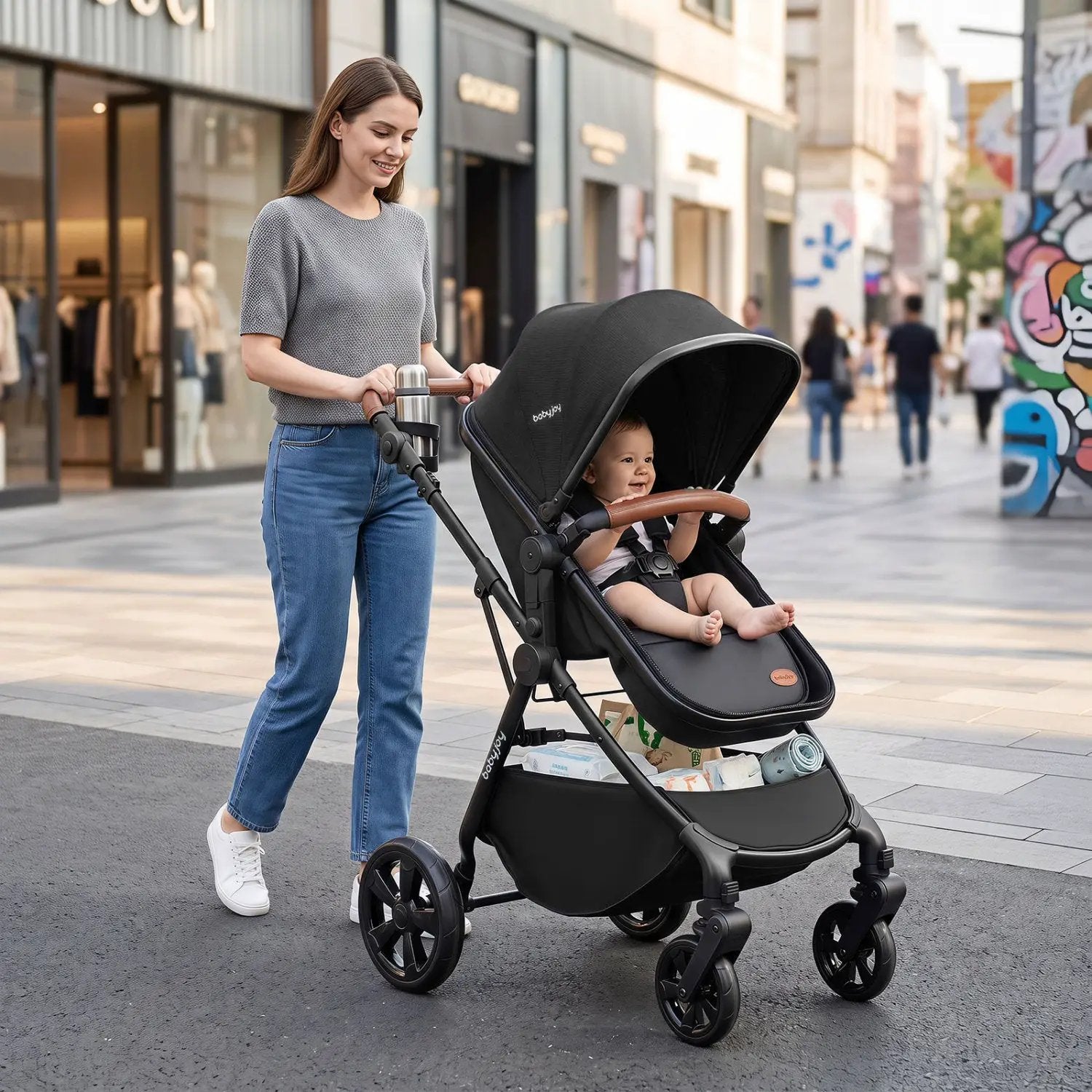 2-in-1 Convertible Baby Stroller with Car Seat Adapters by DirectDeals
