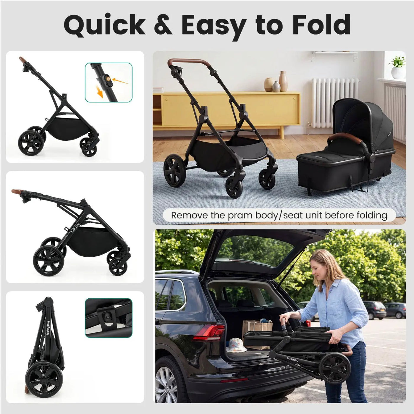 2-in-1 Convertible Baby Stroller with Car Seat Adapters by DirectDeals