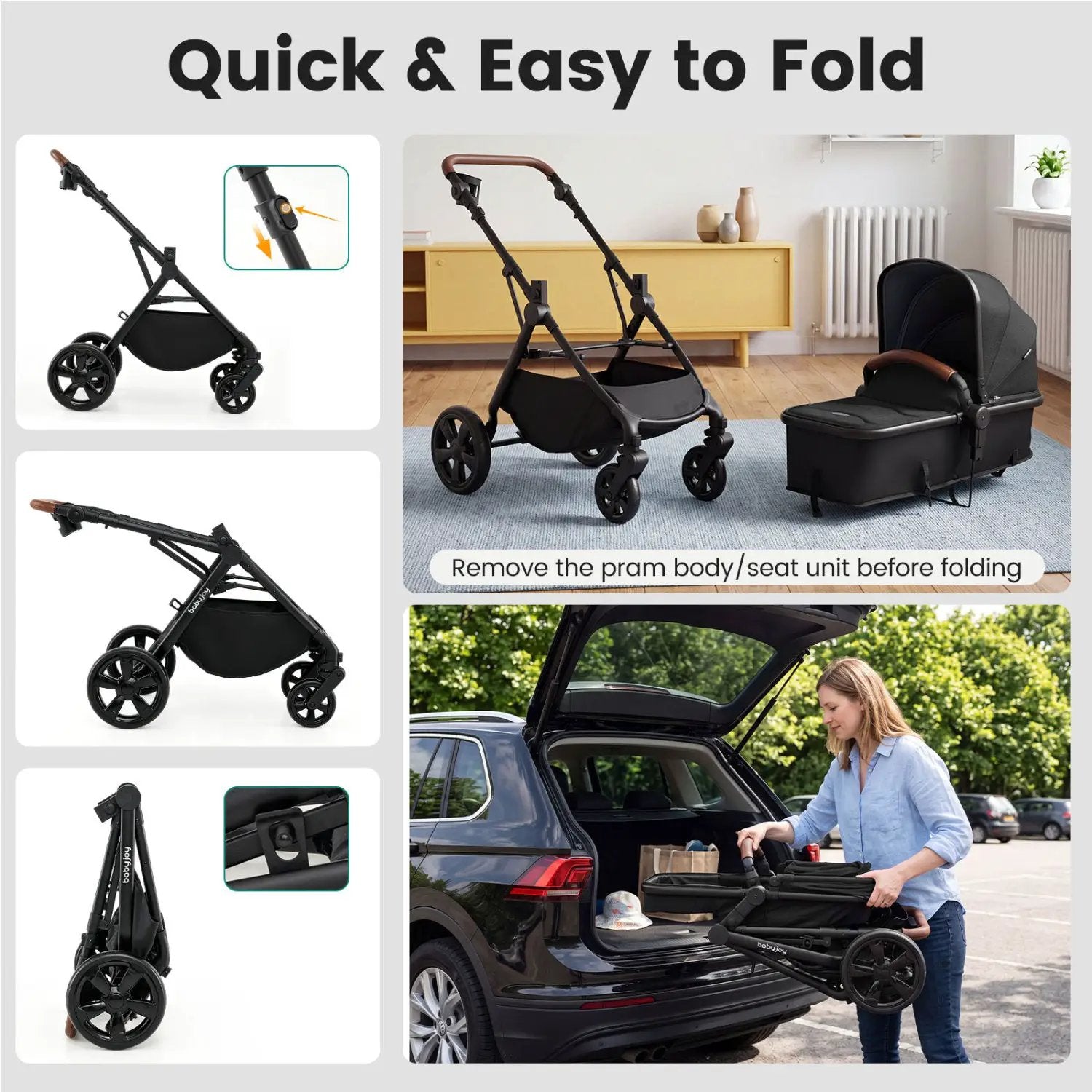 2-in-1 Convertible Baby Stroller with Car Seat Adapters by DirectDeals