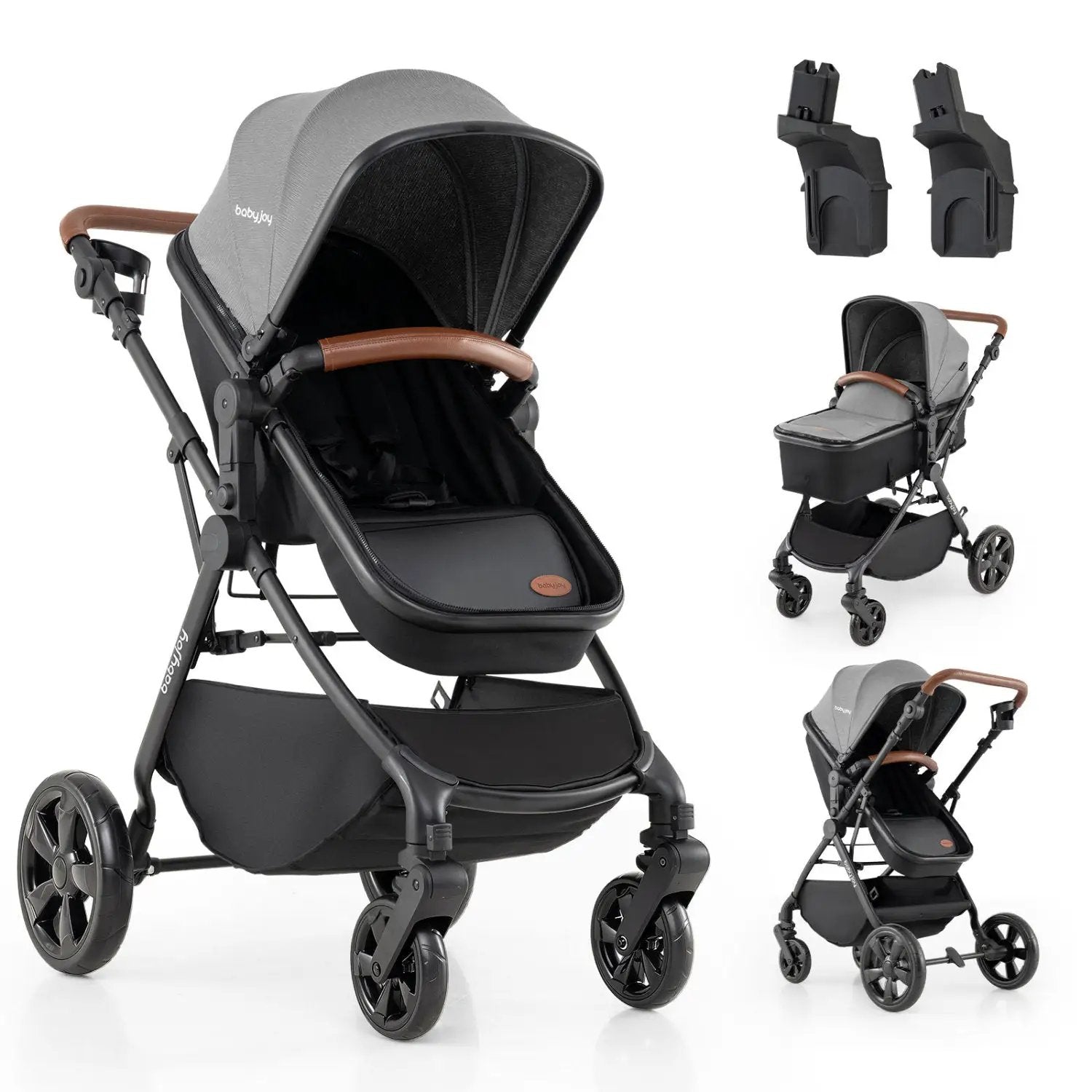 2-in-1 Convertible Baby Stroller with Car Seat Adapters by DirectDeals