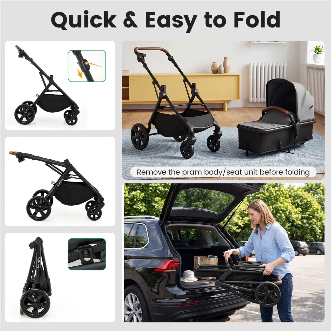 2-in-1 Convertible Baby Stroller with Car Seat Adapters by DirectDeals