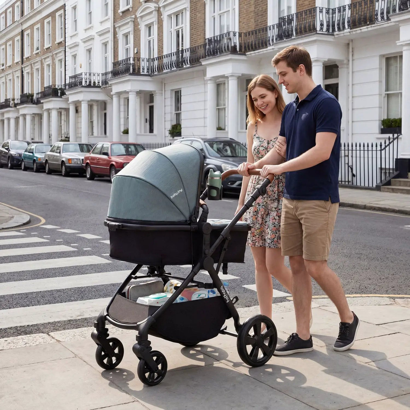 2-in-1 Convertible Baby Stroller with Car Seat Adapters by DirectDeals