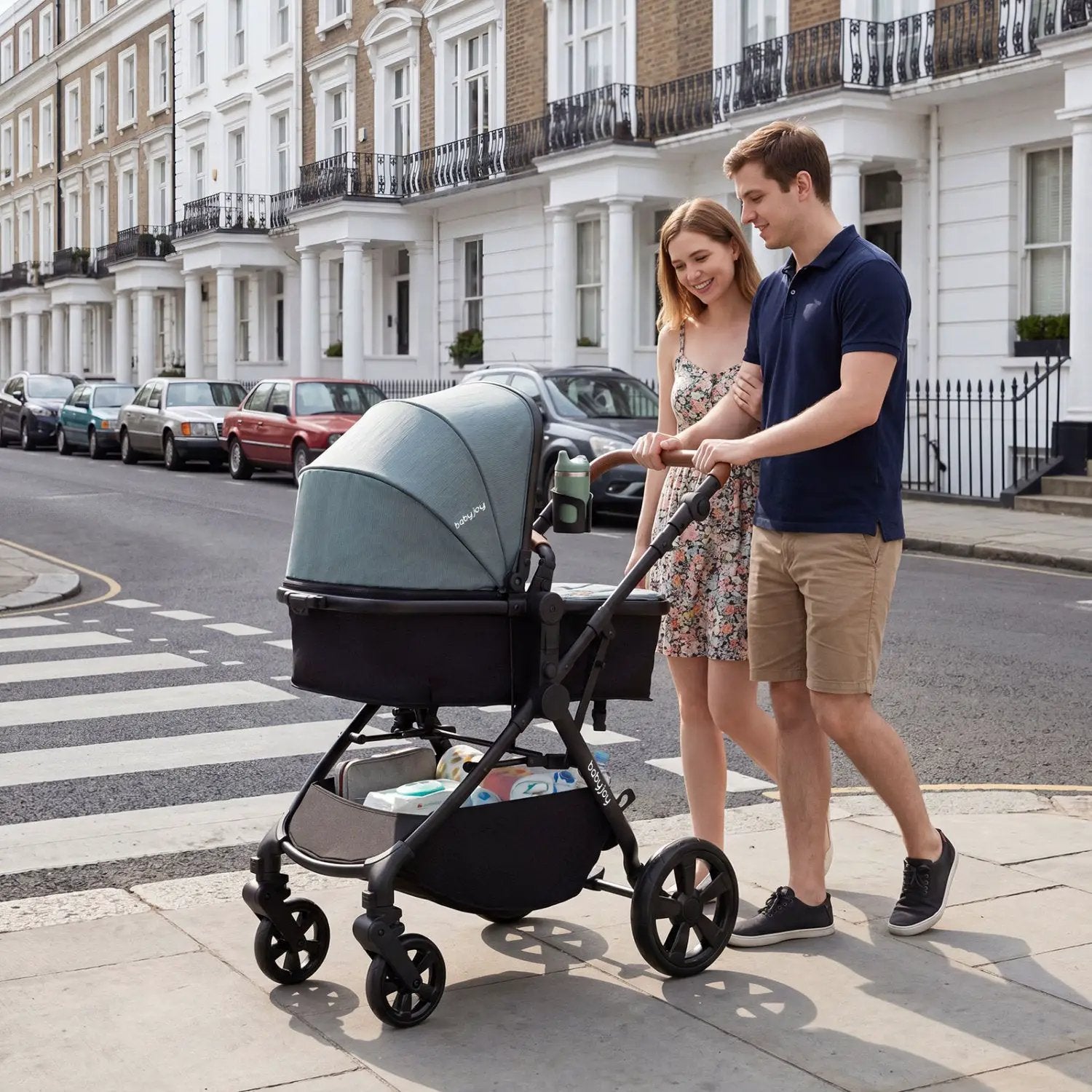 2-in-1 Convertible Baby Stroller with Car Seat Adapters by DirectDeals