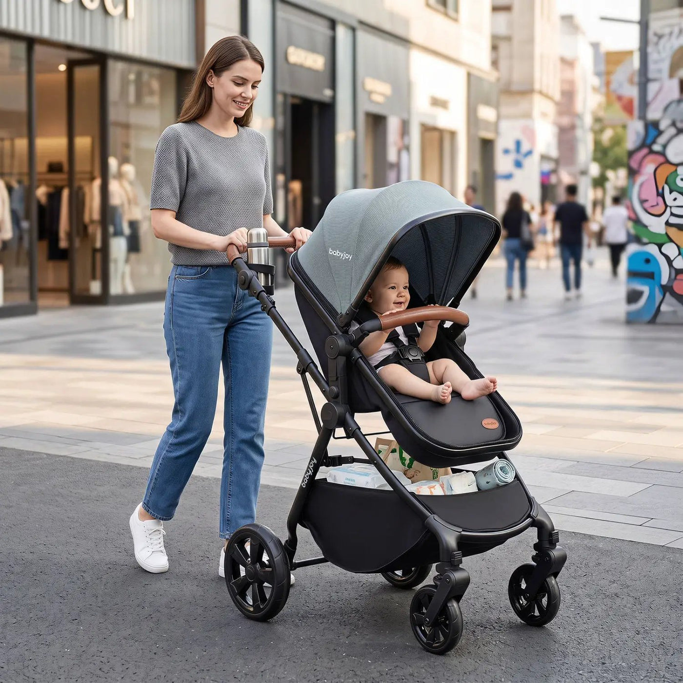2-in-1 Convertible Baby Stroller with Car Seat Adapters by DirectDeals