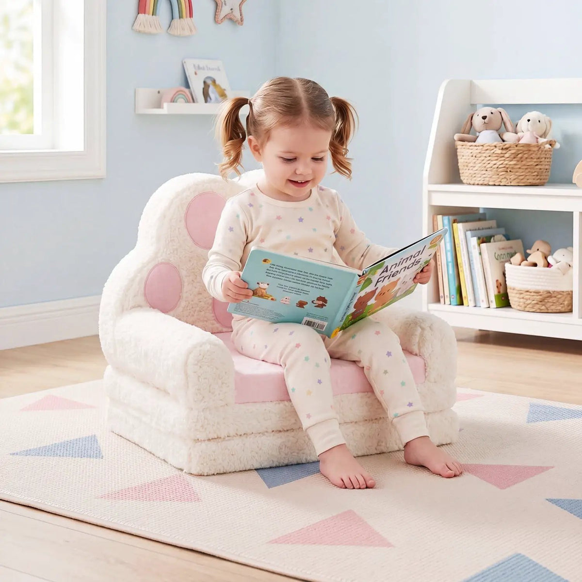 2-in-1 Convertible Kids Sofa to Lounger with Removable Cover, photo 9 of 16