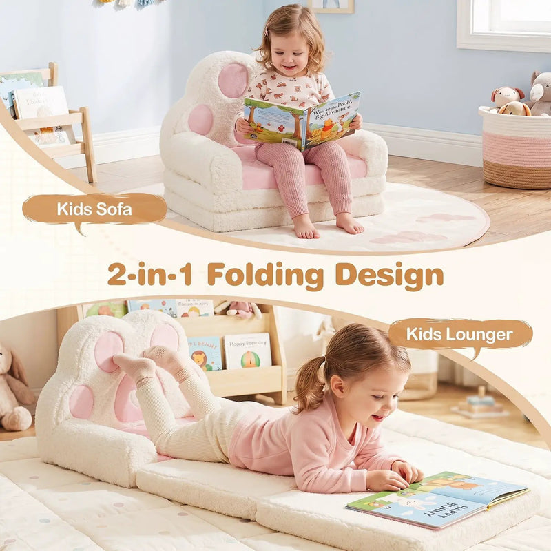 2-in-1 Convertible Kids Sofa to Lounger with Removable Cover by DirectDeals