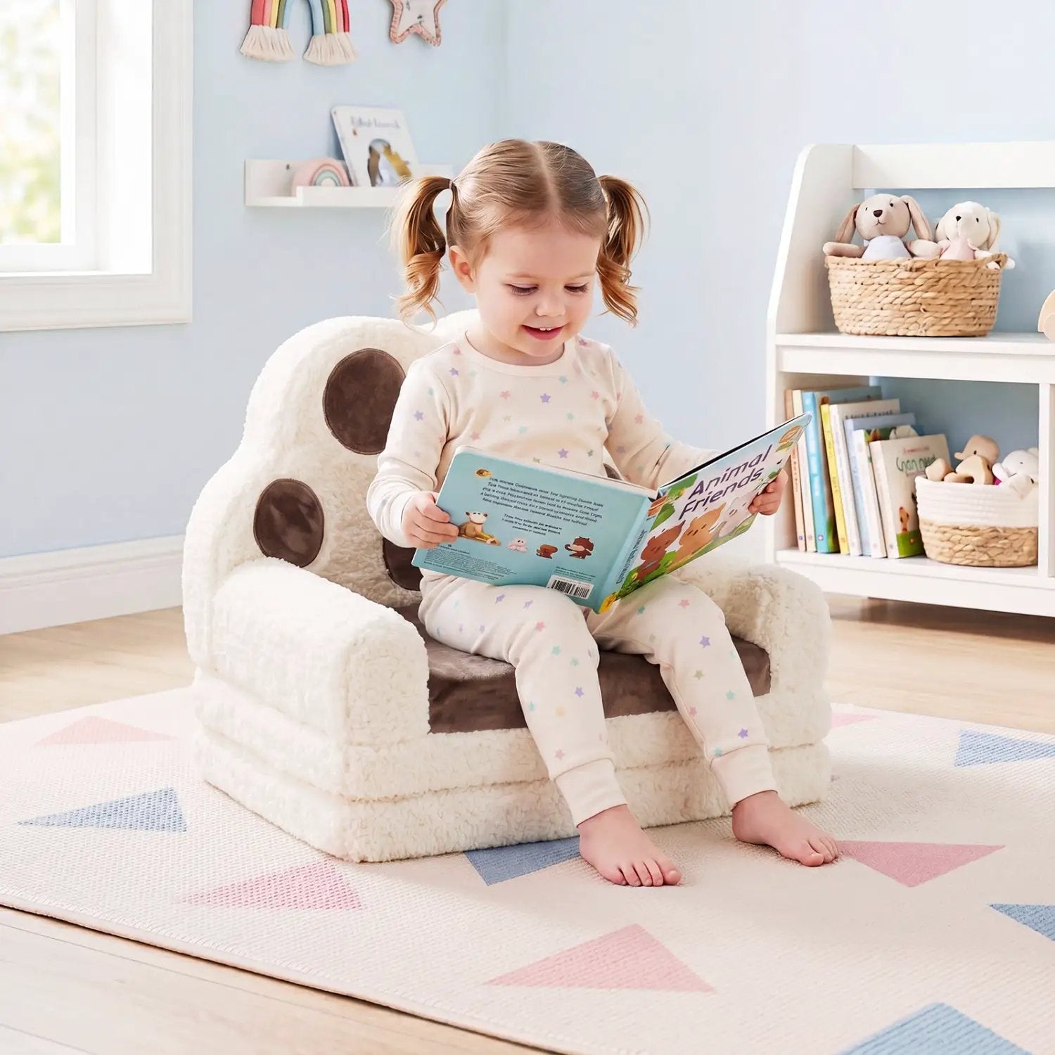 2-in-1 Convertible Kids Sofa to Lounger with Removable Cover by DirectDeals