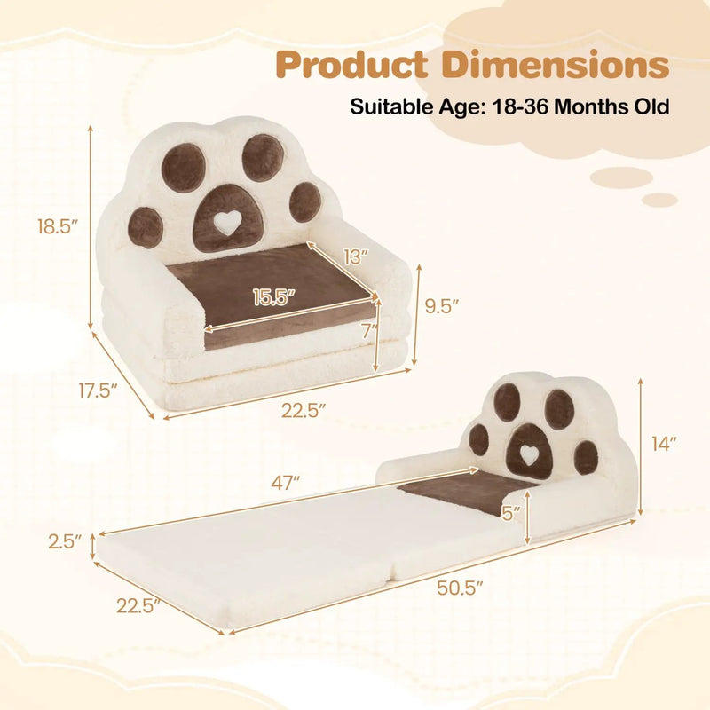 2-in-1 Convertible Kids Sofa to Lounger with Removable Cover by DirectDeals