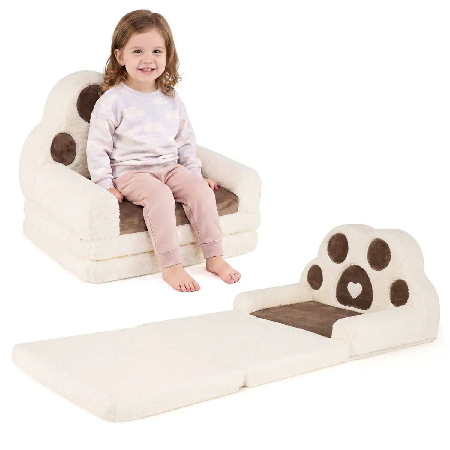 2-in-1 Convertible Kids Sofa to Lounger with Removable Cover by DirectDeals