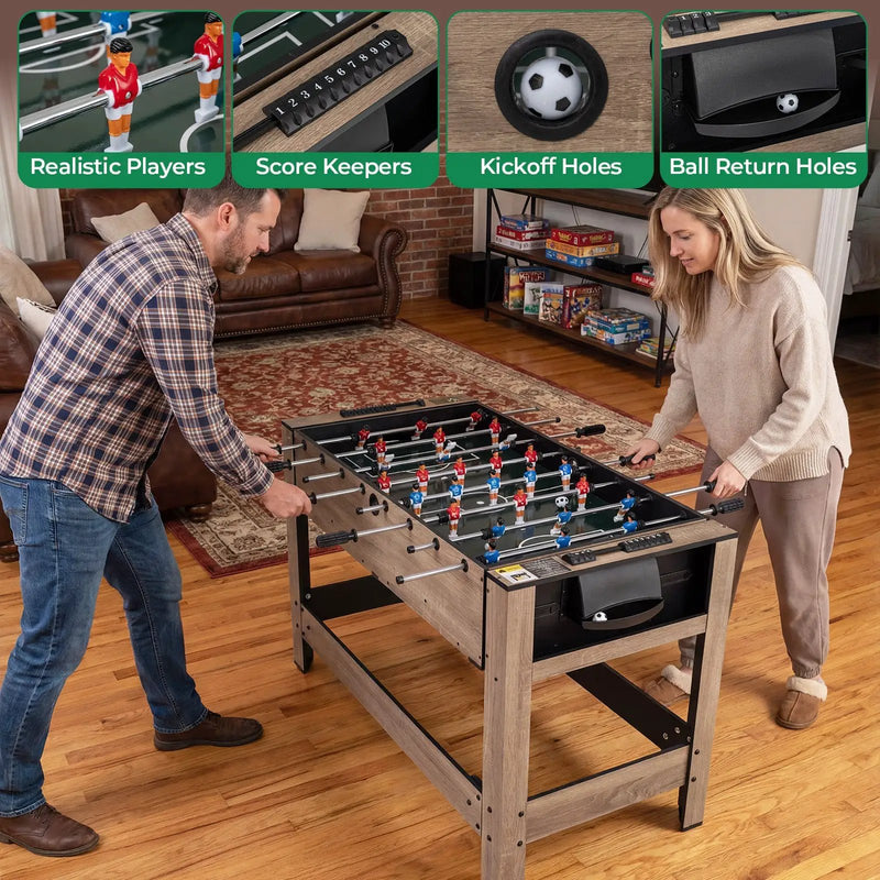 2-in-1 Swivel Game Table for Teens Adults-Brown by DirectDeals