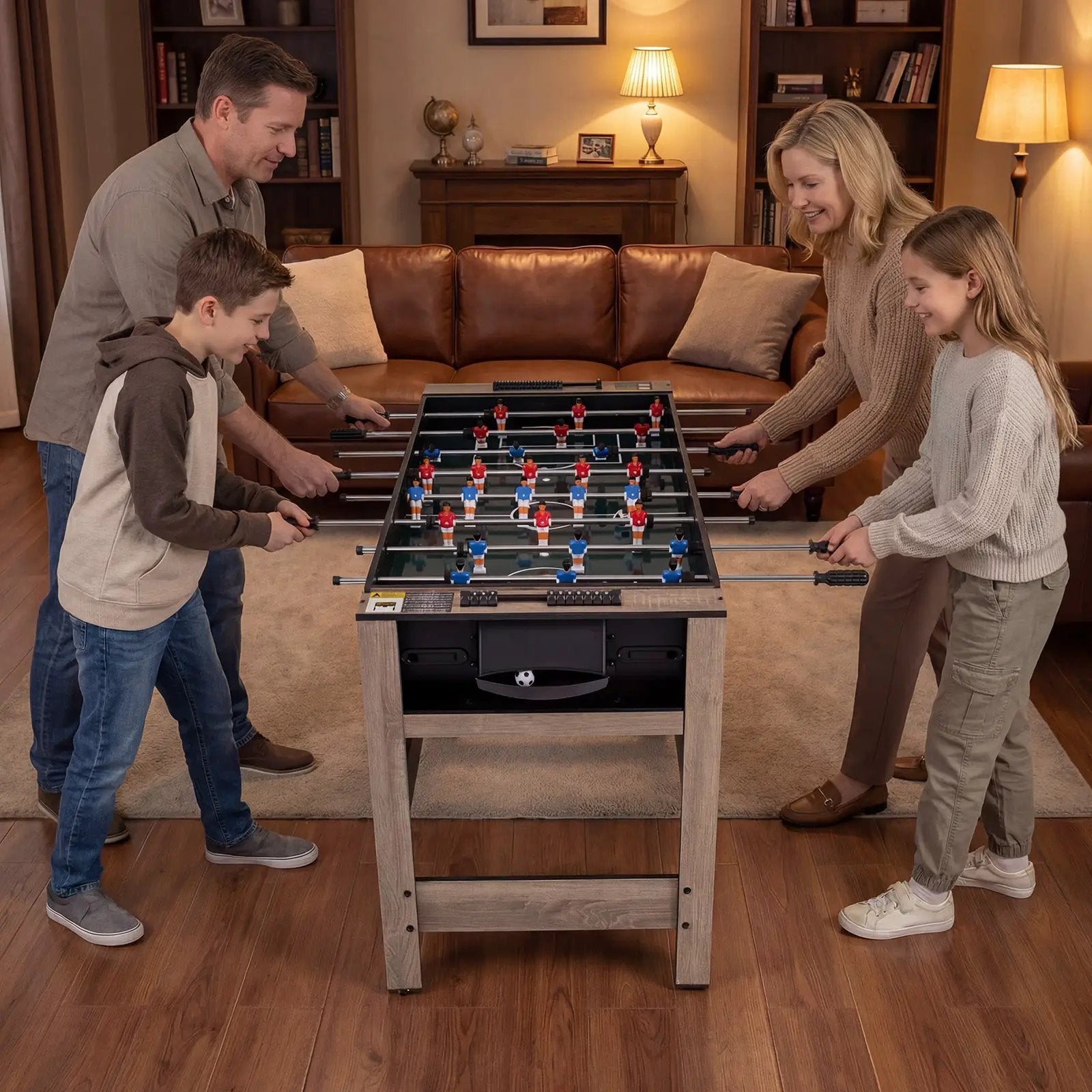 2-in-1 Swivel Game Table for Teens Adults-Brown by DirectDeals