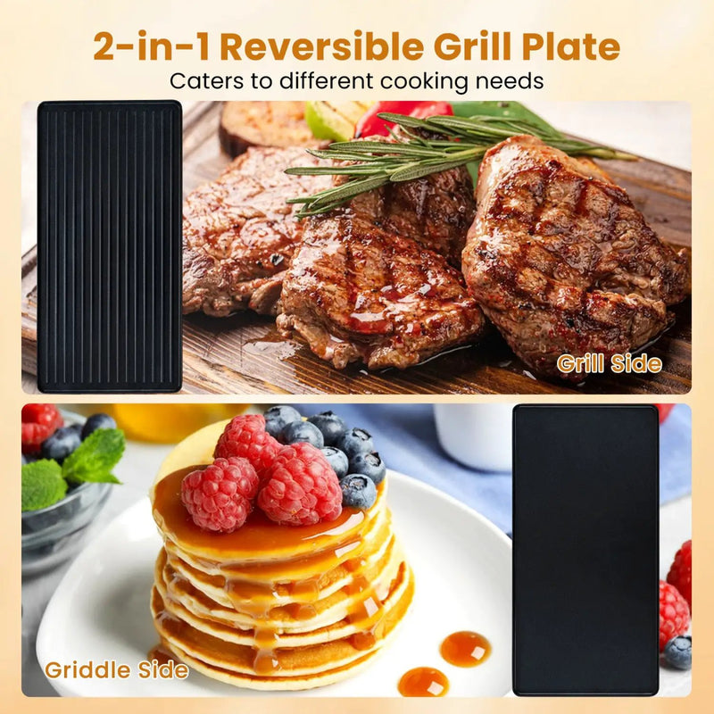Raclette Grill with Reversible Nonstick Griddle for 8 by DirectDeals