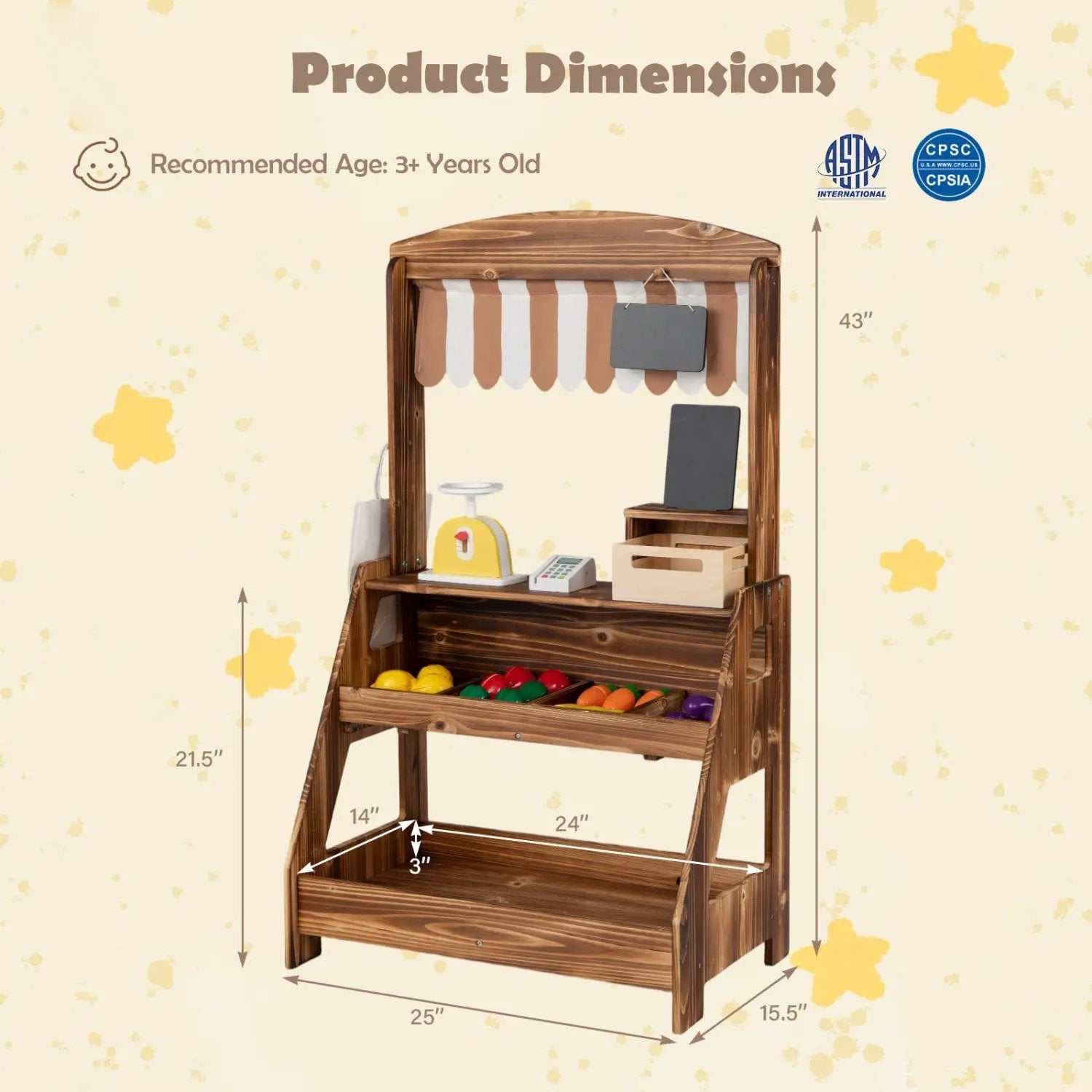 2-in-1 Wooden Mud Kitchen & Market Stand with Planter Box by DirectDeals