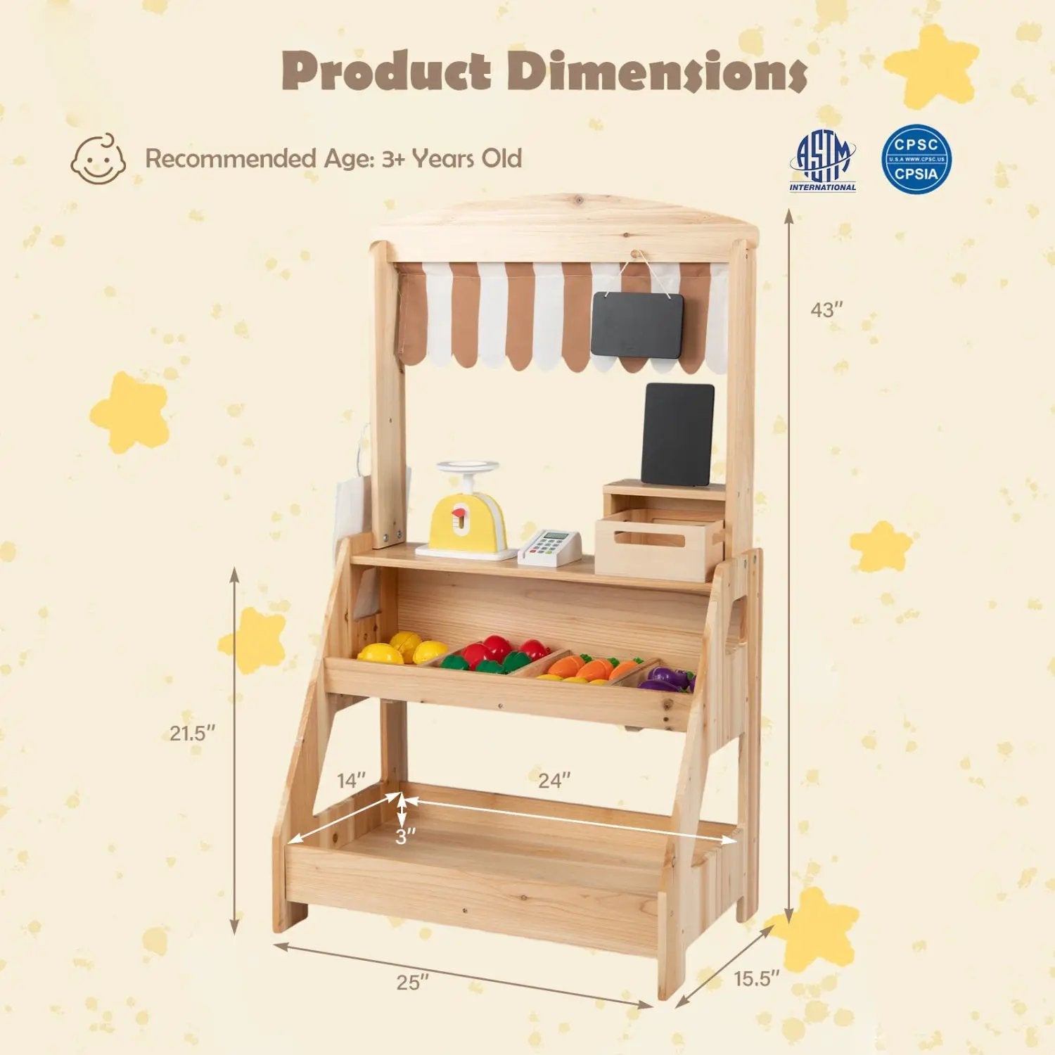 2-in-1 Wooden Mud Kitchen & Market Stand with Planter Box by DirectDeals