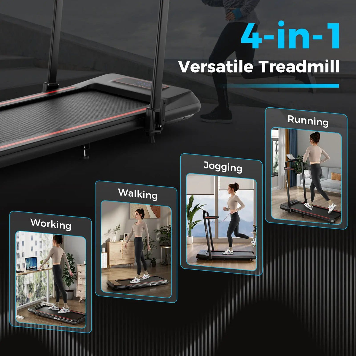 2 in 1 Folding Treadmill with Incline with Remote Control, photo 14 of 16