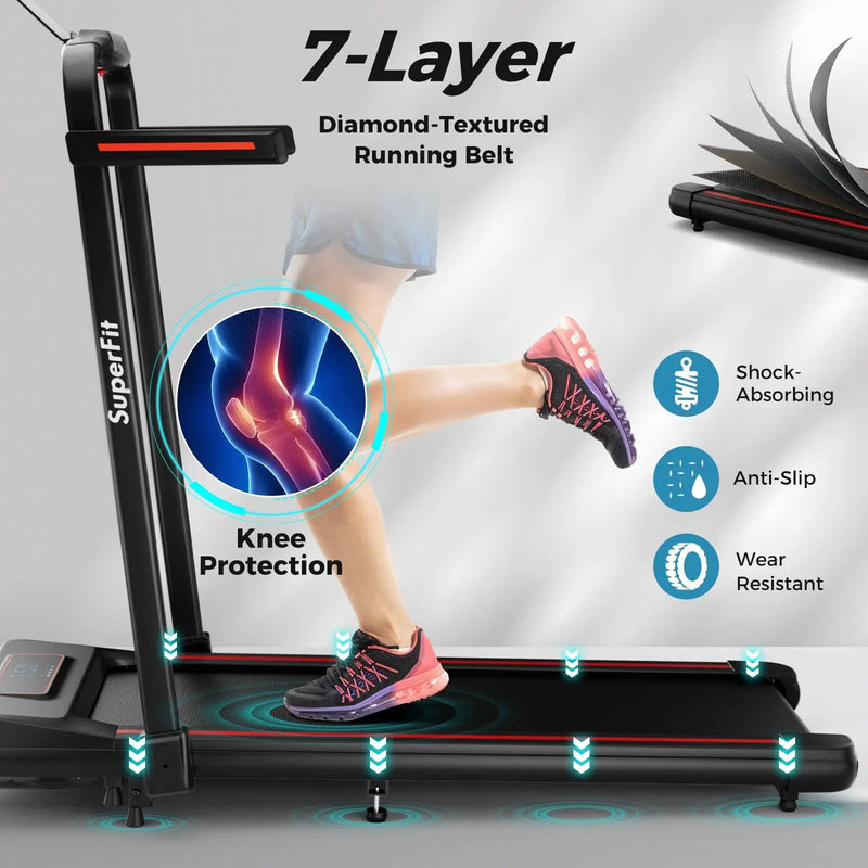 2 in 1 Folding Treadmill with Incline with Remote Control by DirectDeals