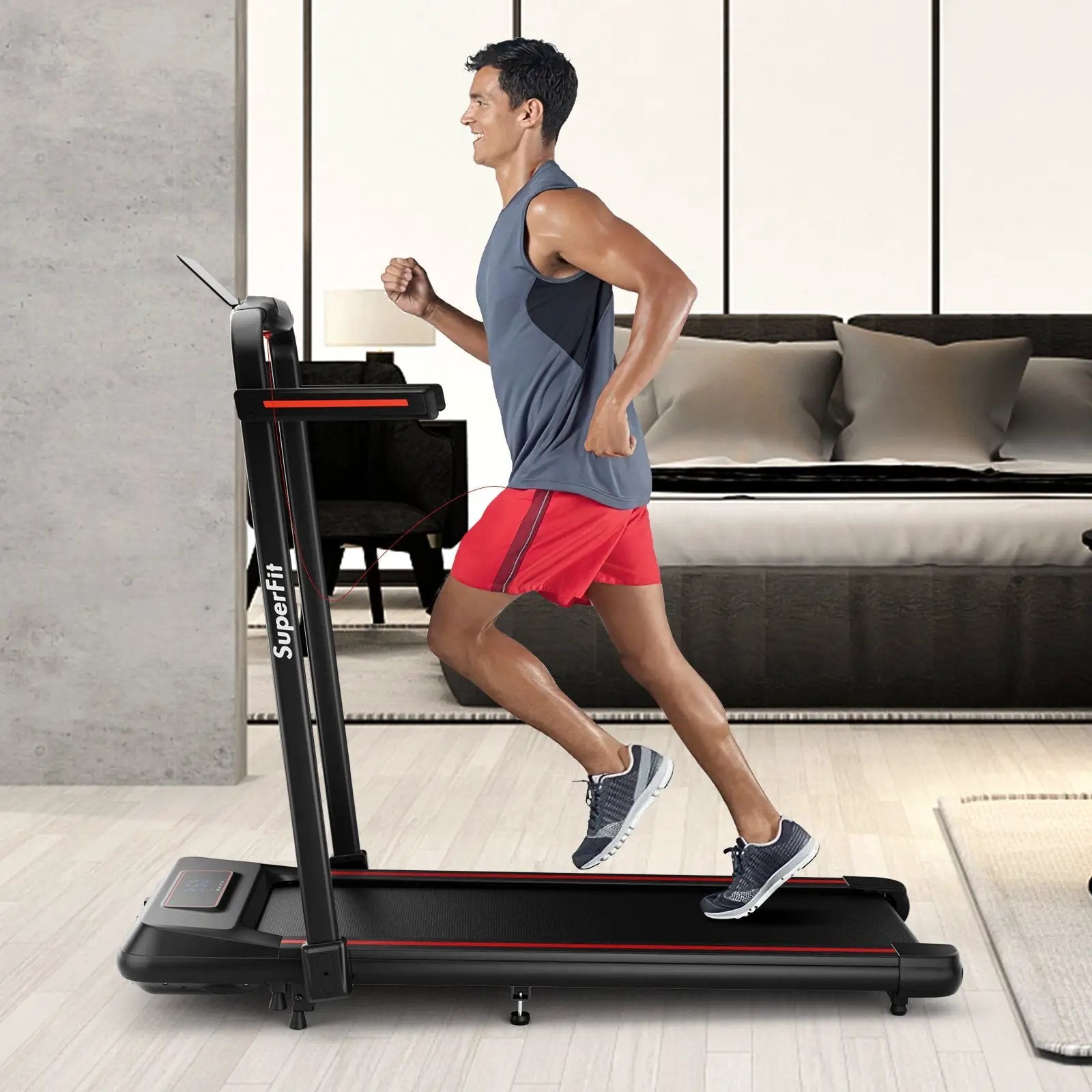 2 in 1 Folding Treadmill with Incline with Remote Control by DirectDeals