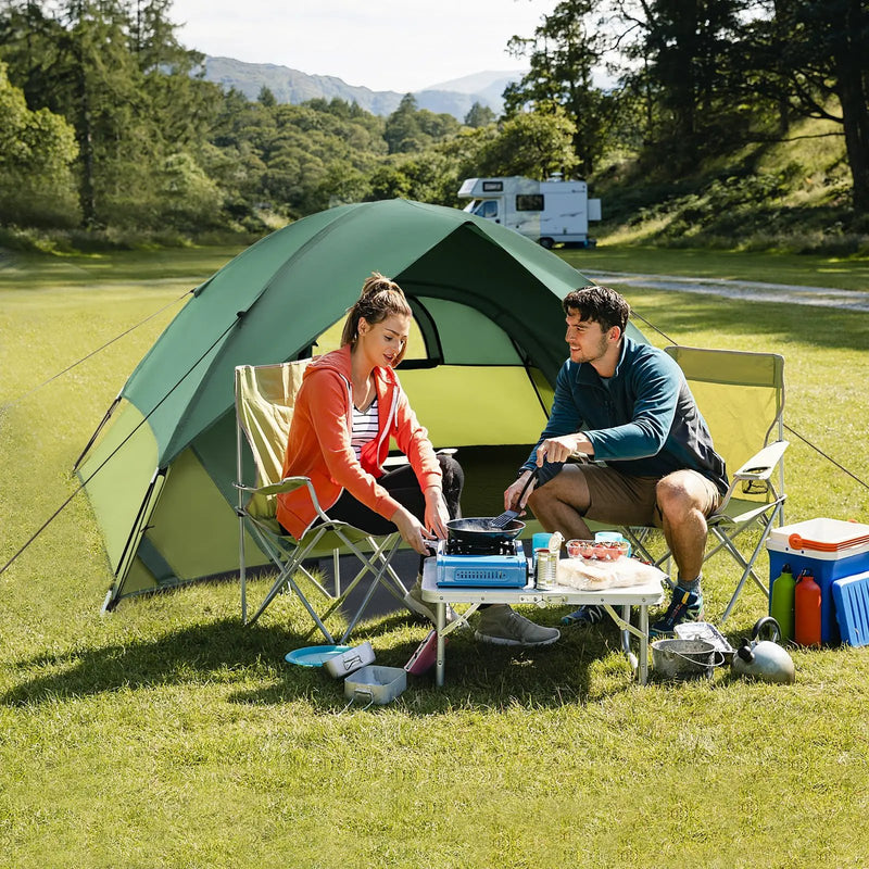 2-person Camping Tent w/ Removable Rain Fly and Double-layer Door-Green by DirectDeals
